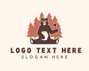 Grizzly - Forest Honey Bear logo design