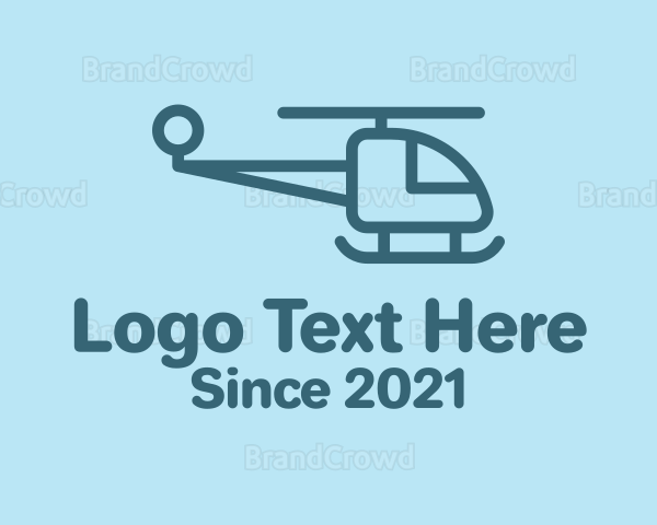 Blue Minimalist Helicopter Logo