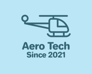 Aero - Blue Minimalist Helicopter logo design