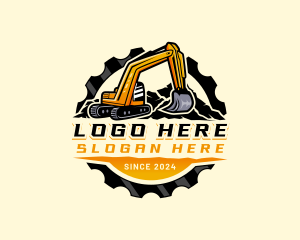 Heavy Equipment - Excavator Digging Excavation logo design