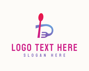 Utensils - Modern Dining Letter B logo design