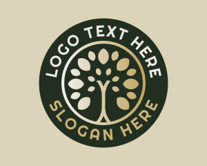 Gold - Tree Eco Friendly Farm logo design
