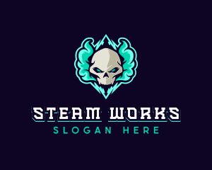 Steam - Skull Vape Gaming logo design