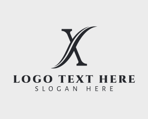 Swoosh - Beauty Wave Letter X logo design