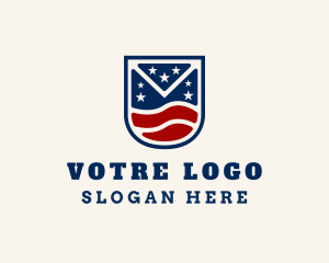 Patriotic Flag Shield  Logo