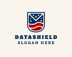 Patriotic Flag Shield  Logo