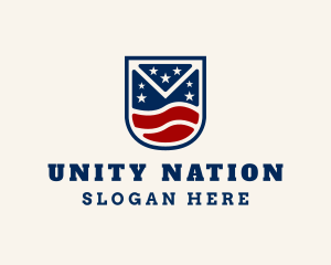 Patriotic Flag Shield  logo design