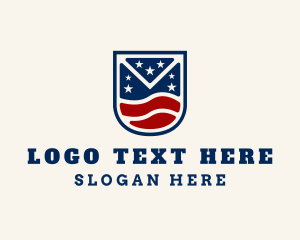 Flag - Patriotic Flag Shield logo design