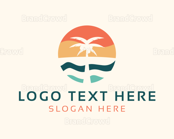 Coconut Tree Beach Logo