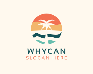 Coast - Coconut Tree Beach logo design