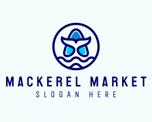 Mackerel - Whale Fin Letter A logo design