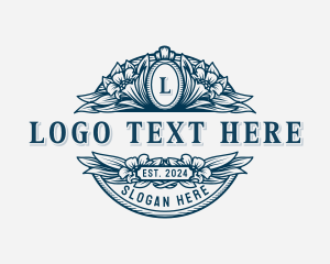 Vintage - Flower Garden Ornamental logo design