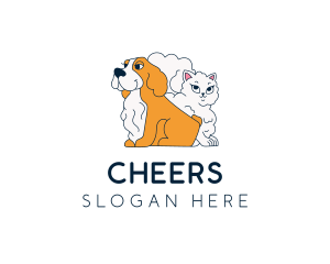 Dog Cat Pet Shelter Logo