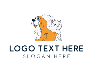 Dog Cat Pet Shelter Logo