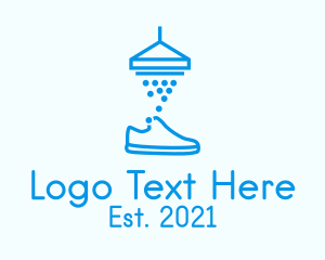 Running Shoe - Blue Shoe Cleaner logo design