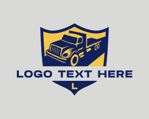 Mover - Flatbed Truck Construction Vehicle logo design