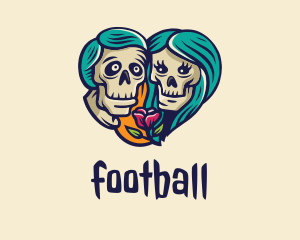 Heart - Skeleton Skull Lovers Heart logo design