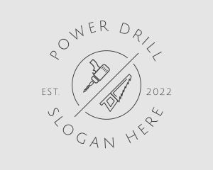 Drill - Minimalist Drill Saw logo design