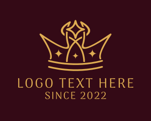 Kingdom - Golden Star Crown logo design
