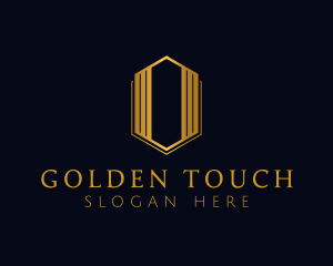 Gold - Gold Hexagon Letter O logo design