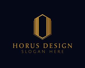 Gold Hexagon Letter O logo design