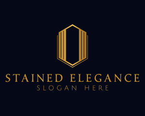 Gold Hexagon Letter O logo design