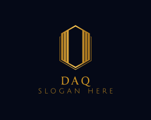 Metallic - Gold Hexagon Letter O logo design