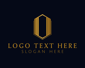 Gold Hexagon Letter O