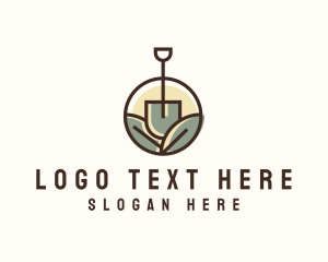 Landscaper - Garden Shovel Leaves logo design
