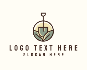 Farming - Garden Shovel Leaves logo design