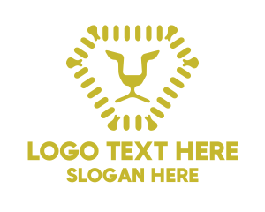 Golden Modern Lion Head Logo