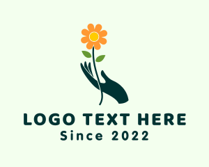 Flower Shop - Daisy Flower Hand logo design