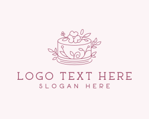 Baking - Floral Dessert Cake logo design