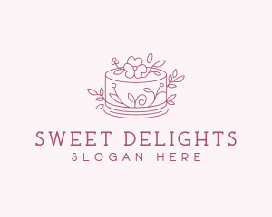 Dessert - Floral Dessert Cake logo design