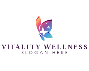 Wellness Skincare Butterfly logo design