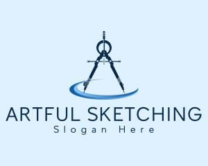 Sketching - Compass Technical Drawing logo design