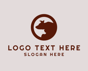 Meat Shop - Cow  Meat Ranch logo design