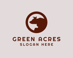 Cow  Meat Ranch logo design