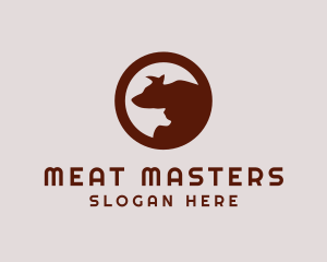 Cow  Meat Ranch logo design