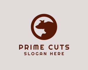 Meat - Cow  Meat Ranch logo design