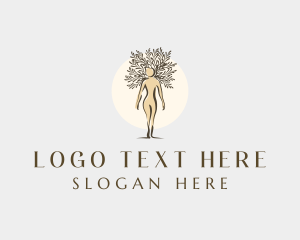 Cosmetics - Lady Eco Tree logo design