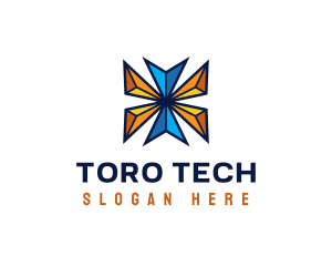 Modern Geometric Tech logo design