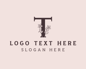 Floral Arrangement - Flower Beauty Letter T logo design