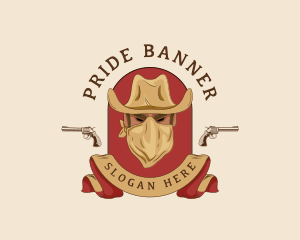 Cowboy Bandit Revolver logo design