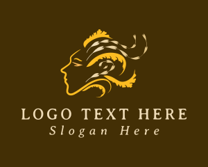 Therapy - Natural Gold Woman logo design