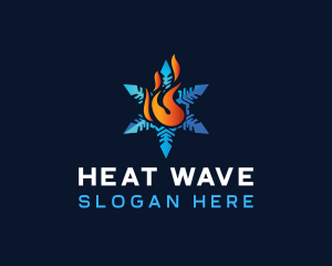 Heat - Heating Cooling HVAC logo design