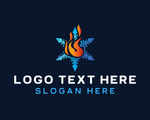 Fuel - Heating Cooling HVAC logo design