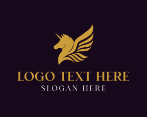 Horse - Luxury Pegasus Wings logo design