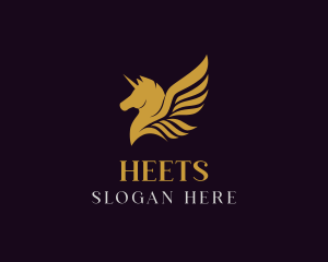 Golden - Luxury Pegasus Wings logo design