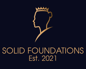 Mansion - Gold Ballerina Crown logo design